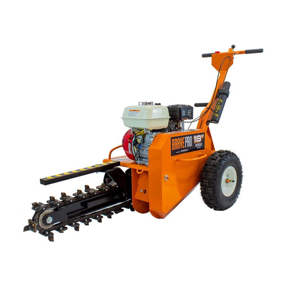 GNE-BRPT18_hash_escaped_1 Brave BRPT18 18" Trencher Shark Chain w/ Honda GX200 Engine